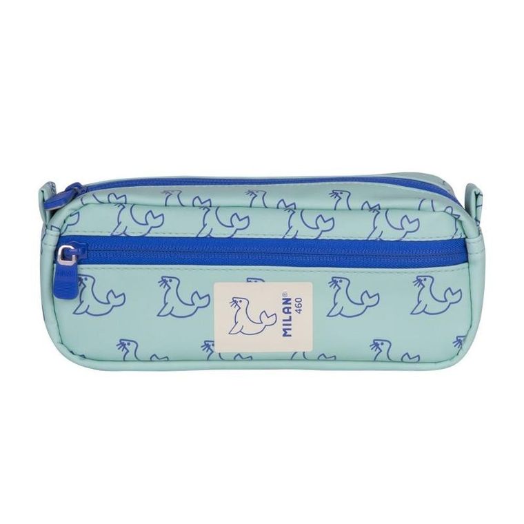 Milan, kolekcja 460, piórnik saszetka, 2-komorowa, zielony