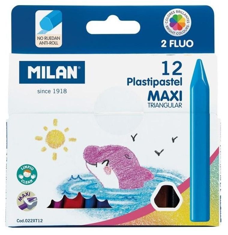 Milan, kredki świecowe, 12 kolorów