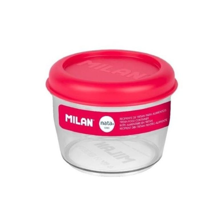 Milan, lunchbox, okrągły, różowy, 0,5l