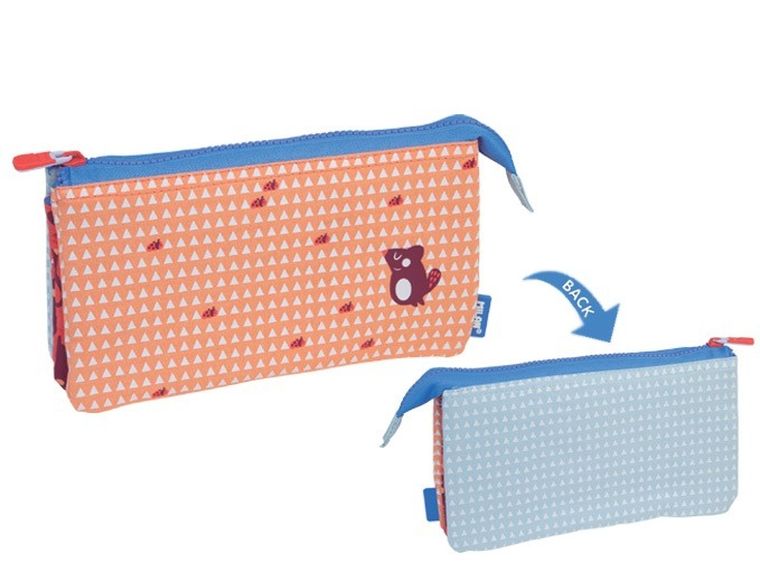 Milan, NET&LIT, piórnik 3 komorowy, róż