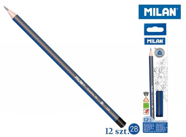 Milan, ołówek trójkątny, 2B, 12 szt.