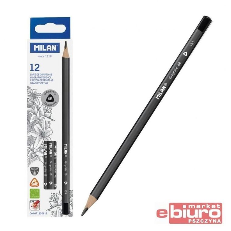 Milan, ołówek trójkątny 6B, 12 szt.