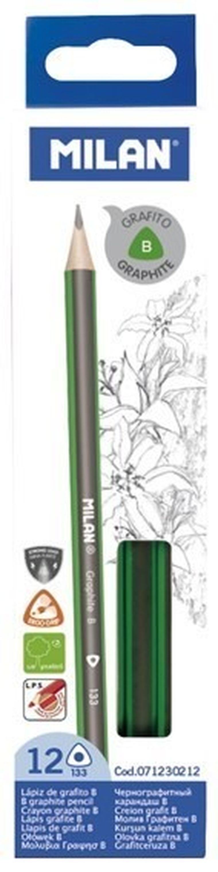 Milan, ołówek trójkątny B, 1 szt.