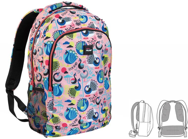 Milan, Peacock, plecak duży, 21l, różowy