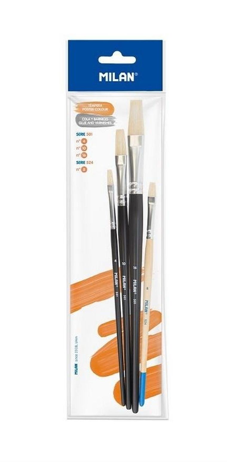 Milan, pędzle nr 4/10/16 seria 501, nr 8 seria 524