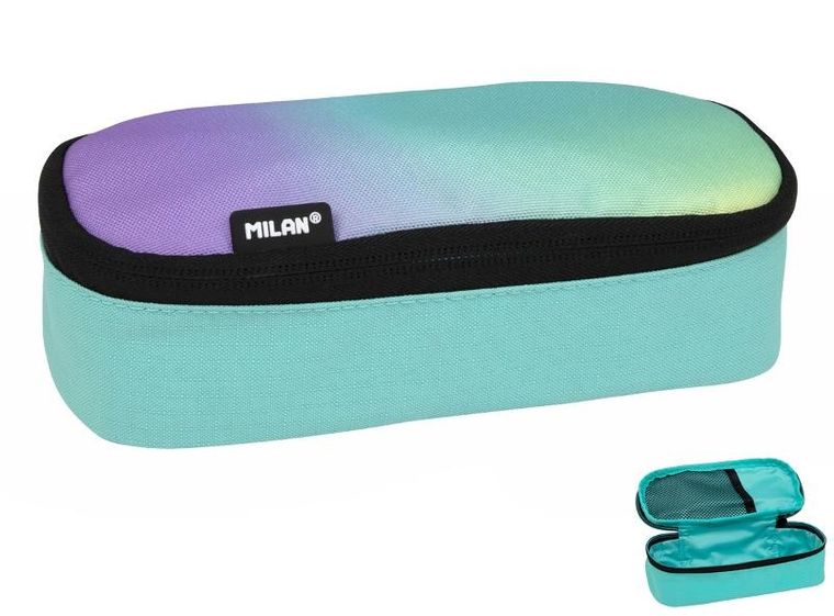 Milan, piórnik, owalny, sunset, zielony