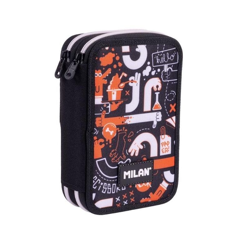 Milan, piórnik rozkładany, podwójny, z wyposażeniem, Fingers