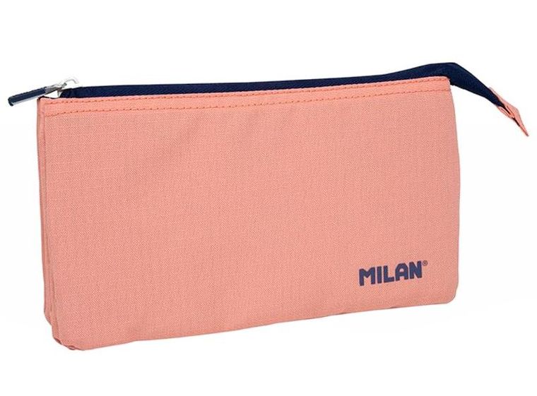 Milan, piórnik, różowy