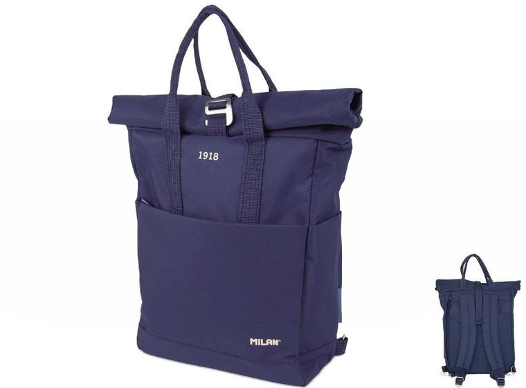Milan, plecak zwijany, granatowy, 10l