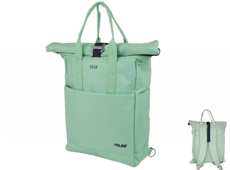 Milan, plecak zwijany, zielonym, 10l