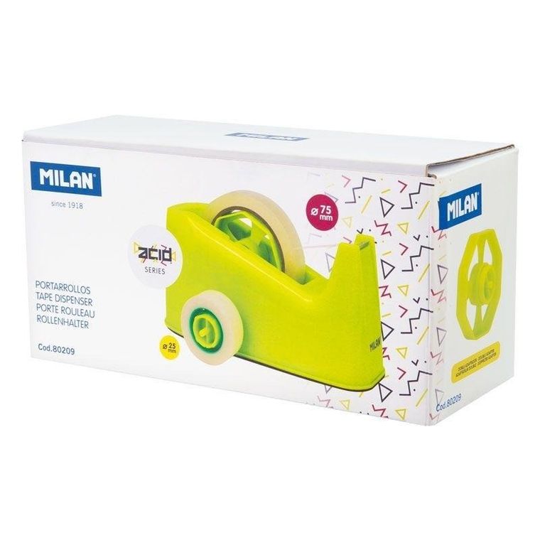 Milan, podwójny dyspenser taśmy, żółty, 66 mm