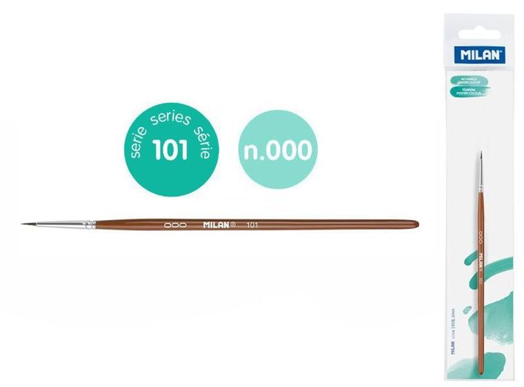Milan, Seria 101, pędzel okrągły z włosia koziego, nr 000