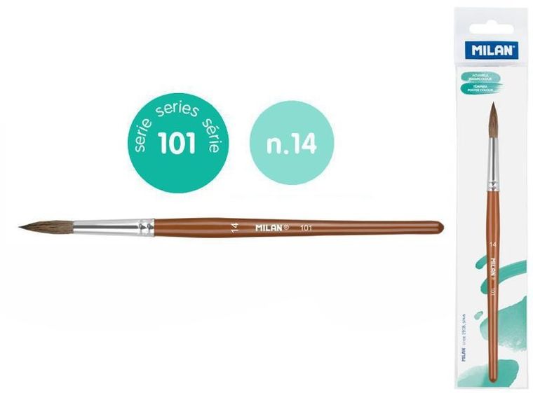 Milan, Seria 101, pędzel okrągły z włosia koziego, nr 14