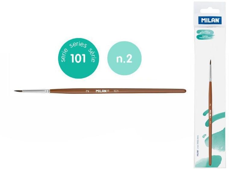 Milan, Seria 101, pędzel okrągły z włosia koziego, nr 2