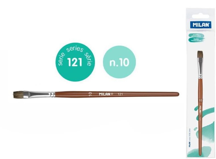Milan, Seria 121, pędzel płaski z włosia koziego, nr 10