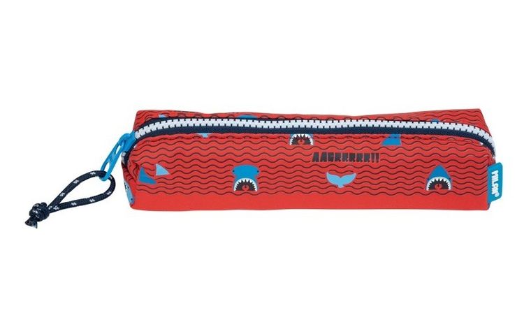 Milan, Shark Attack, piórnik mini, kwadratowy, czerwony