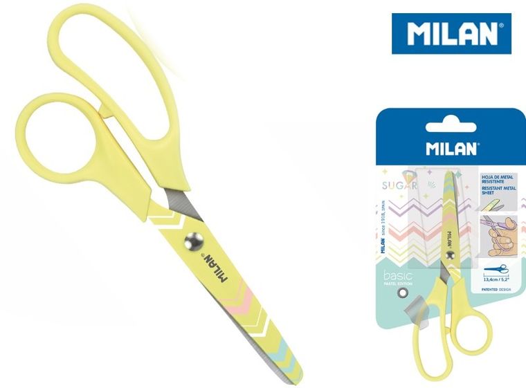 Milan, Sugar Diamonds, nożyczki szkolne, żółte