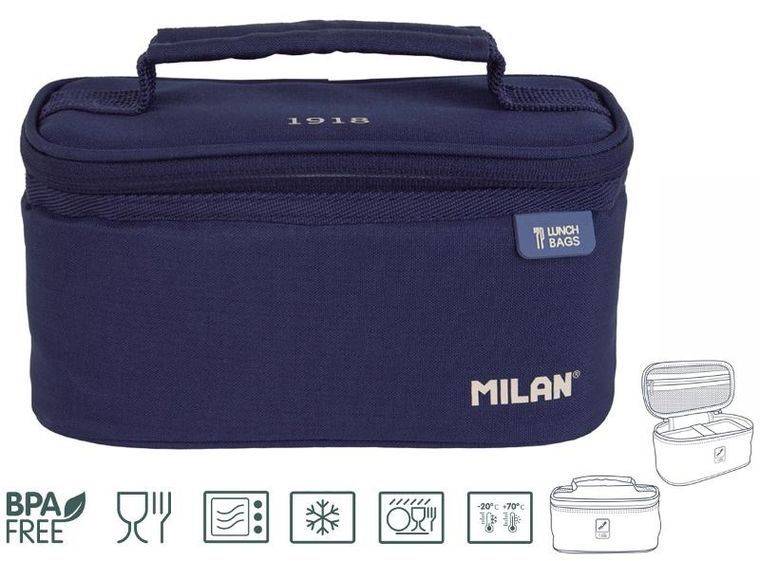 Milan, torba termiczna z pojemnikiem na lunch, granatowa, 1,5l