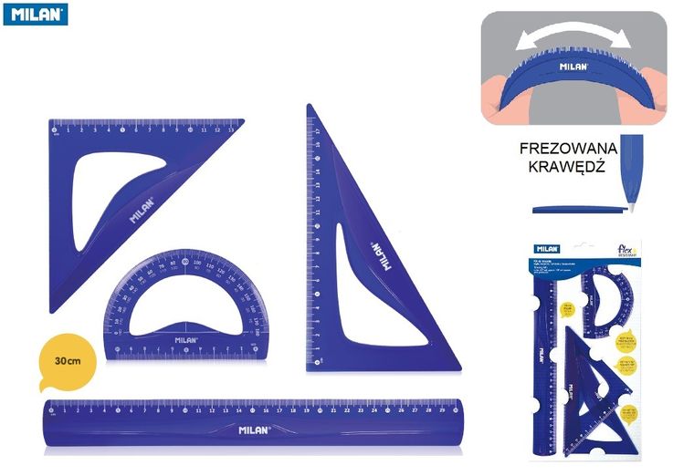 Milan, zestaw geometryczny na blistrze, 4 szt.