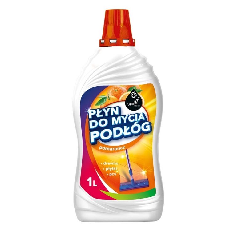 Mill, Clean, płyn do mycia podłóg, Pomarańcz, 1l