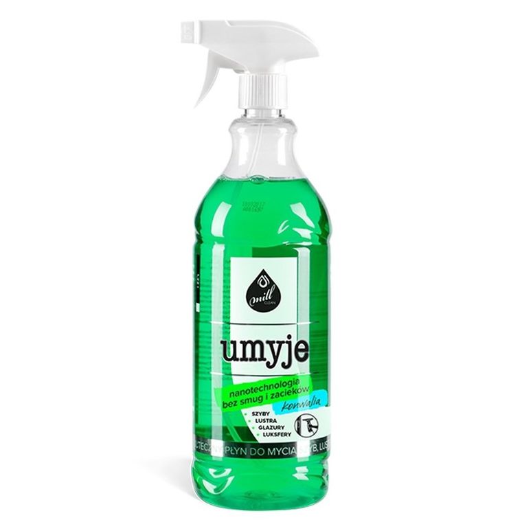 Mill, Clean Umyje, płyn do mycia szyb i luster i glazury, Konwalia, 1.22L
