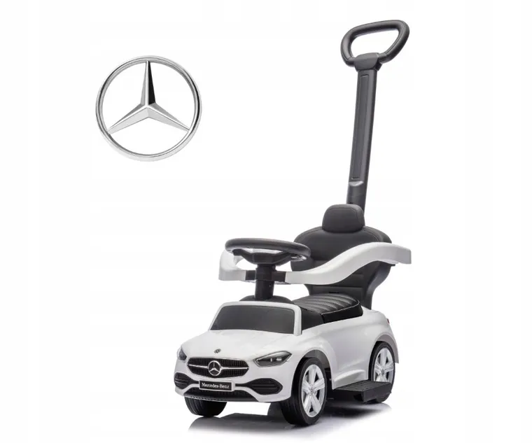 Milly Mally, Mercedes C-Class Deluxe, jeździk z rączką, pojazd, biały