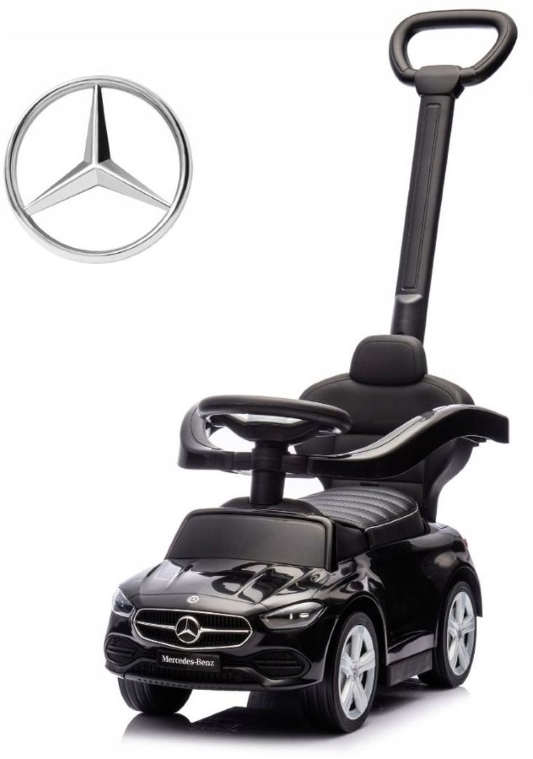 Milly Mally, Mercedes C-Class Deluxe, jeździk z rączką, pojazd, czarny