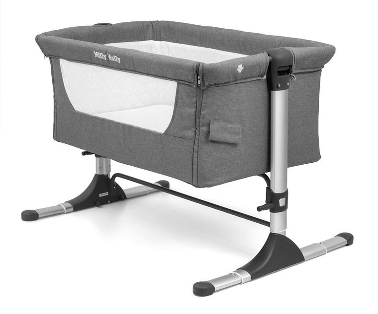 Milly Mally, Side by Side, łóżeczko dostawne, Stone