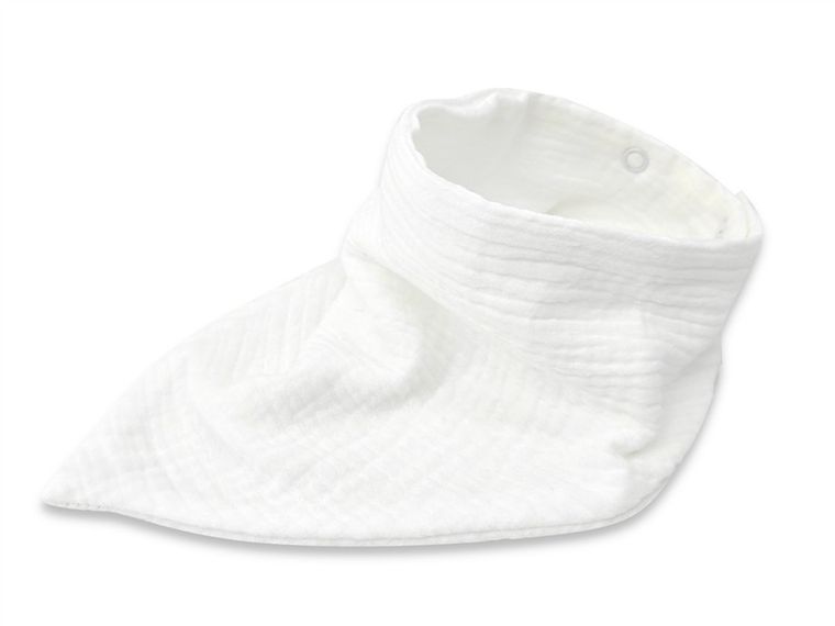 MimiNu, apaszka muślin bawełniany, 2 napki do regulacji, śmietanka, 45-25 cm