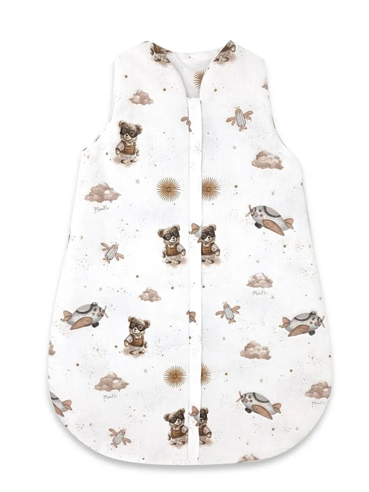 MimiNu, Avi, Misie, śpiworek bawełniany, beż, letni, TOG 0.5, 3-12m