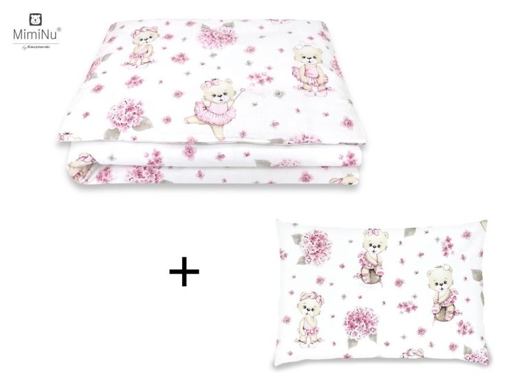 MimiNu, Baletnica, 3-częściowy komplet pościeli, róż, 135-100 cm