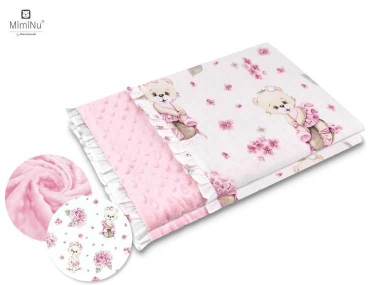 MimiNu, Baletnica, kocyk minky, różowy, 75-100 cm