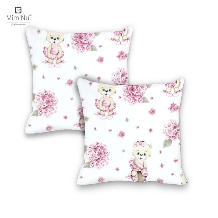 MimiNu, Baletnica, poszewka na poduszkę, róż, 40-40 cm, 2 szt.