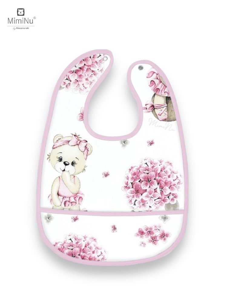 MimiNu, Baletnica, śliniak dla przedszkolaka z kieszonką, wodoodporny, róż