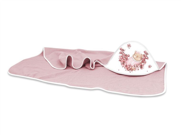 MimiNu, Betty, okrycie kąpielowe, termofrotte, malina, 100-100 cm