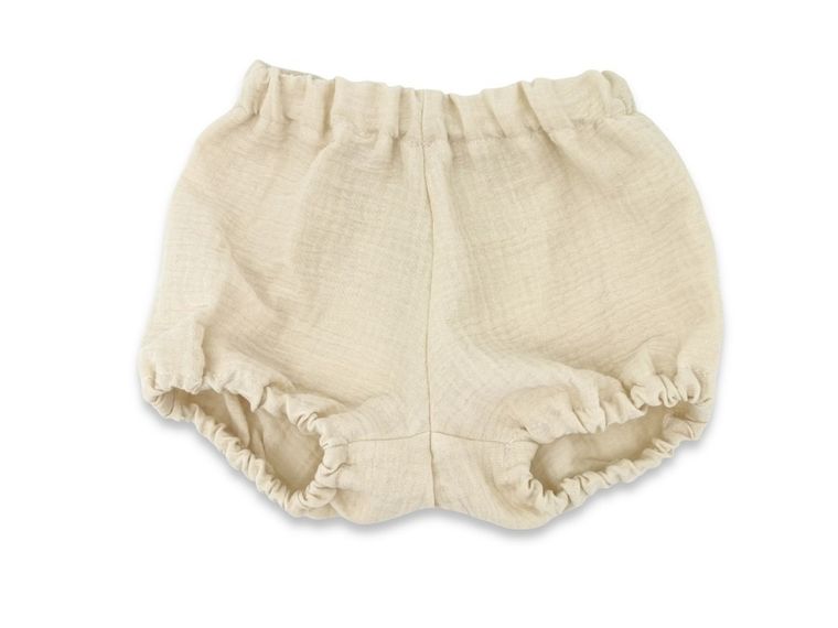 MimiNu, Bloomersy, muślinowe majtki na pieluchę, ciepły beż, rozmiar M, 1-4 l.