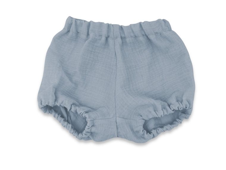 MimiNu, Bloomersy, muślinowe majtki na pieluchę, jeans, rozmiar S, 0-1 l.