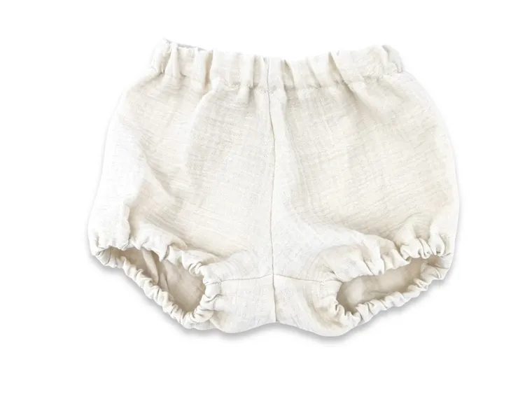 MimiNu, Bloomersy, muślinowe majtki na pieluchę, śmietanka, rozmiar M, 1-4 l.