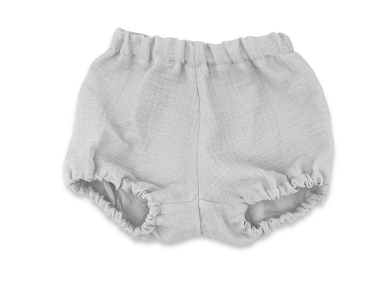 MimiNu, Bloomersy, muślinowe majtki na pieluchę, szary, rozmiar S, 0-1 l.