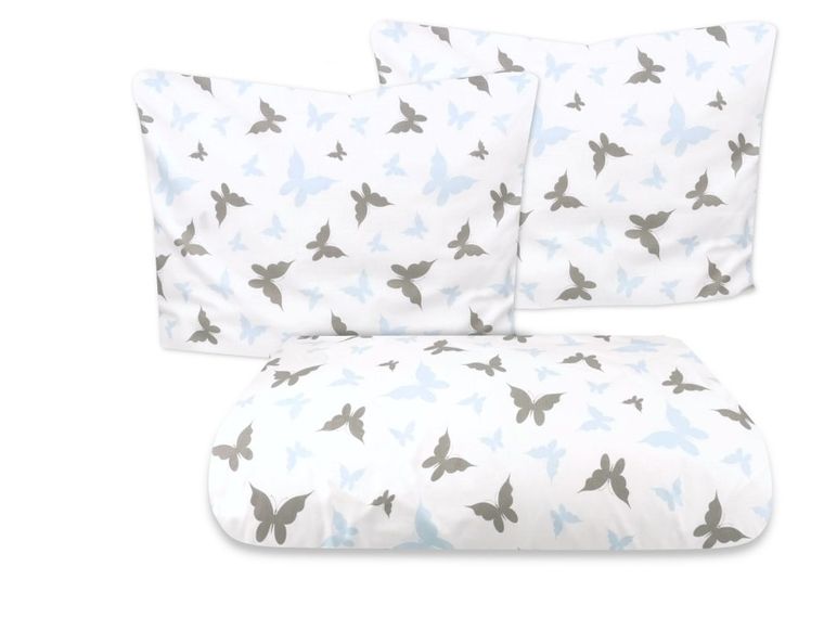 MimiNu, Butterfly, 3-częściowy komplet pościeli, 140-200 + 2 poszewki, 70-80 cm