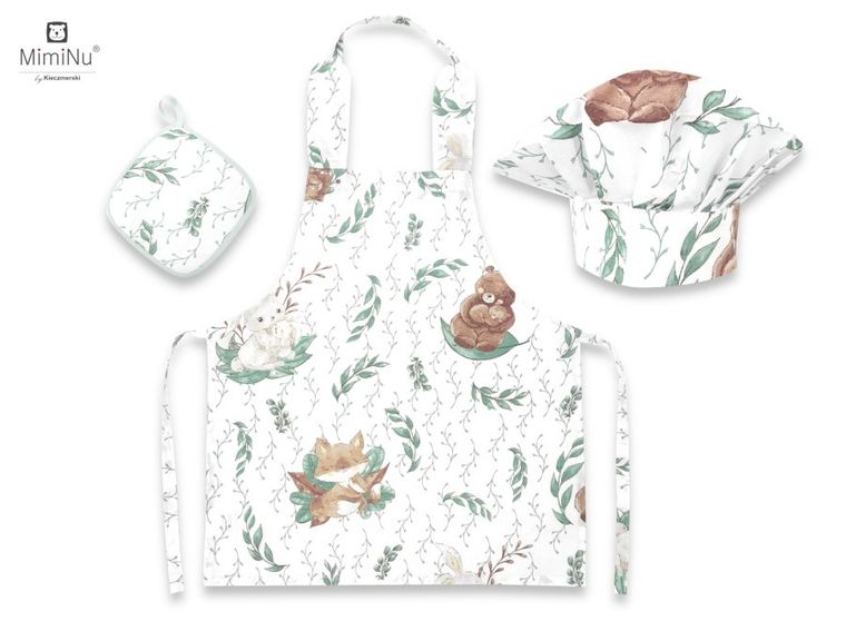 MimiNu by Kieczmerski, zestaw małego kucharza, bawełna, lulu, natural