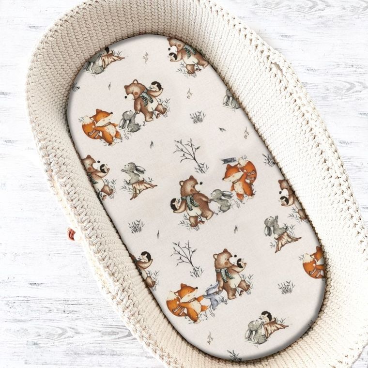 MimiNu, Czas na zabawę, prześcieradło do kołyski/dostawki, 40-90 cm