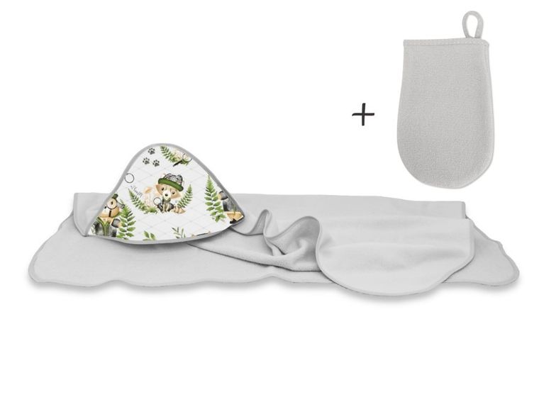 MimiNu, Detektyw Natural, okrycie kąpielowe, termofrotte + myjka, szare