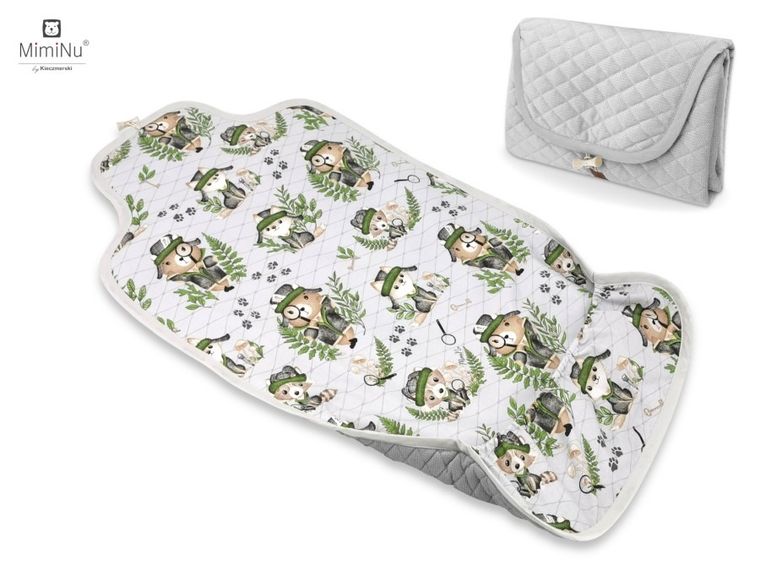 MimiNu, Detektyw Natural, przewijak turystyczny, velvet pikowany, szary