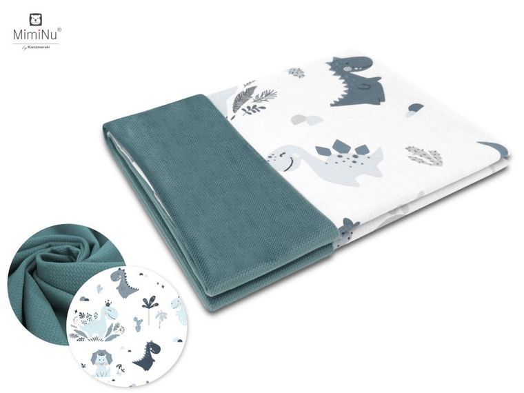 MimiNu, Dino, Velvet, kocyk, zieleń nepalska, 75-100 cm