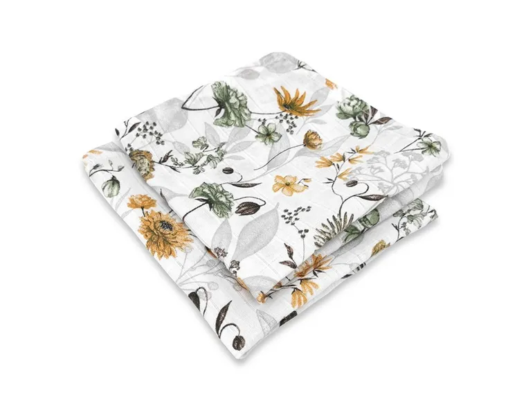 MimiNu, Duo, Botanika, pielucha muślinowa, 30-30 cm, 2 szt.