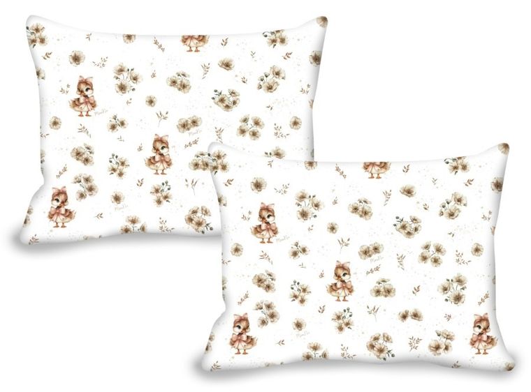MimiNu, Duo, Kaczuszki, poszewka na poduszkę, beż, 30-40 cm, 2 szt.