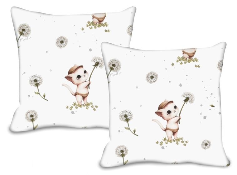 MimiNu, Duo, Kotki, poszewka na poduszkę, 40-40 cm, 2 szt.