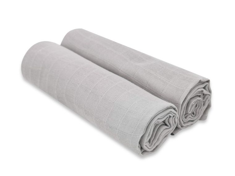 MimiNu, Duo, pielucha muślinowa, szary, 75-75 cm, 2 szt.