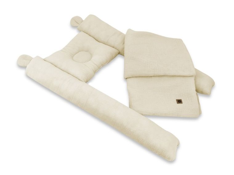 MimiNu, Duo, zestaw do gondoli, kosza Mojżesza, muślin, ciepły beż